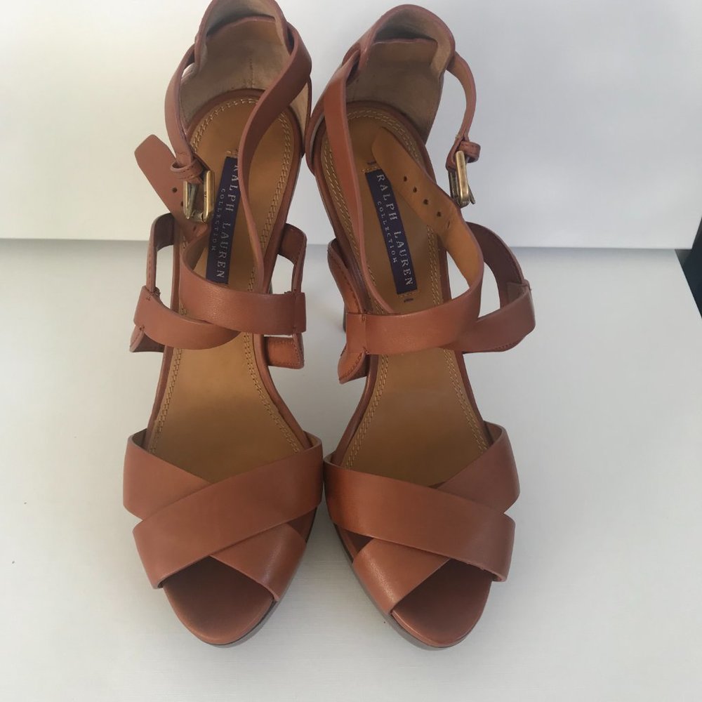 RALPH LAUREN LEATHER HEELS - Picture 2 of 5
